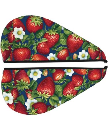 Hair Towel Wrap - Quick Drying Towel Turban with Button | Perfect for All Hair Types (Strawberry2 - Buy Online on GoSupps.com