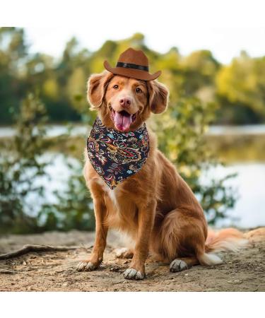 Jupsk Pet Dogs Cats Cowboy Costume Hats and Bandanas Scarf Set of 4 Pet Cowboy Caps and Triangle Scarves Accessories for Puppy Kitten Pet Party Festival and Daily Wearing Decoration - Buy Online on GoSupps.com