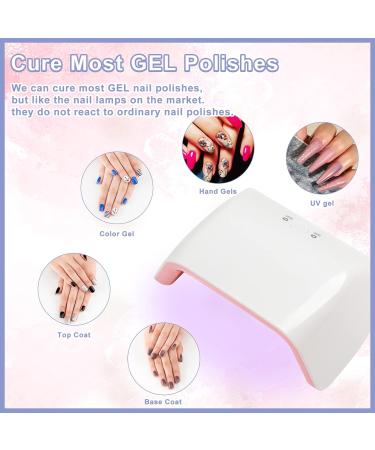 ANGNYA 30W UV Nail Lamp for Gel Nails - Professional Nail Dryer with 2 Timers, Portable UV Lamps for Nail Art at Home and Salons (Pink) - Buy Online on GoSupps.com