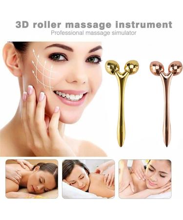 3Pcs 3D Face Roller Massage Stick Cooling Metal Facial Massage Tool Metal Face Roller Eye Puffiness Roller Face Massage Tools for Face Eyes Neck Body Muscle Relaxing Anti-Aging - Buy Online on GoSupps.com