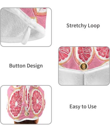 Super Absorbent Small Pink Grapefruit Hair Towels - 2 Pack Quick Dry Turbans for Women & Girls - Buy Online on GoSupps.com