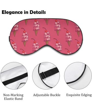 Blobfish Cherry Ice Cream Sleeping Eye Mask - Adjustable Strap Blindfold for Travel - Buy Online on GoSupps.com