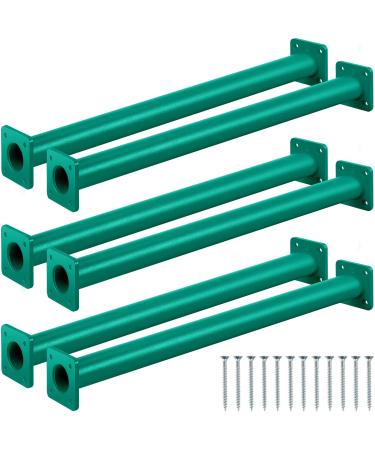 Set of 6 Monkey Bars Ladder Rungs Playground Sets for Backyards Steel Swing Set Accessories 16.5 Inch Playground Equipment Outdoor Climbing Kits for Children Outdoor Indoor Playroom Supplies (Green)