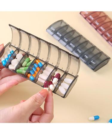 JAIMELA 7-Day Pill Organizer Box - Easy Open Medication Vitamins & Supplements Storage - Blue - Buy Online on GoSupps.com
