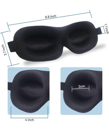 3D Eye Sleep Mask Blindfold for Napping, Yoga & Traveling - Adjustable Strap for Comfort - Black - Buy Online on GoSupps.com