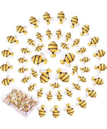MIKIMIQI 55 Pcs Tiny Resin Bees Decor Set with Storage Box - Bumble Bee Embellishments for DIY Craft, Scrapbooking, Party Decor - 3 Different Sizes - Buy Online on GoSupps.com