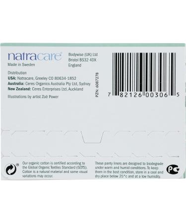 Natracare Organic Curved Panty Liners - 30 Count Pack, 100% Organic Cotton - Buy Online on GoSupps.com
