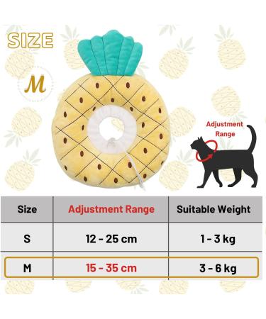Crazy Bean Postoperative Protective Collar for Cats | Soft Adjustable & Comfortable Kitten Collar - Sweet Elisabethane Design - PINEAPPLE - Buy Online on GoSupps.com