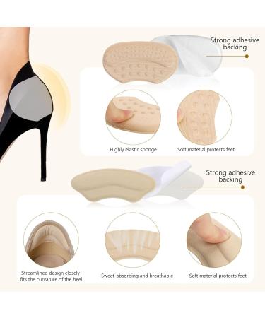 FlyCoco Heel Pads - 6 Pairs Anti-Slip High Heel Cushions & Back Inserts | Comfort & Pain Relief for Women & Men | Breathable Shoe Inserts in Black + Beige - Buy Online on GoSupps.com