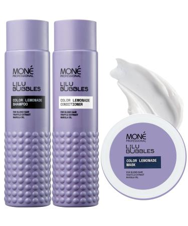 MON Professional Hair care routine for daily use shampoo conditioner and mask for blonde bleached gray and light hair colourfast not purple moisturizing and lightening
