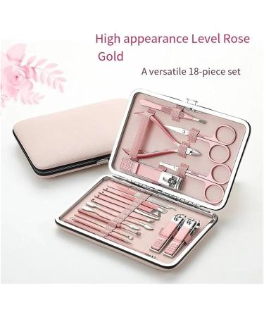 Nail Clippers Rose Gold 18 Piece Diagonal Exfoliating Stainless Steel Manicure Set Household Ear Spoon Scissors for - Buy Online on GoSupps.com