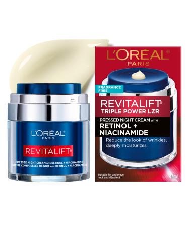 L'Oreal Paris Revitalift Pressed Night Cream with Retinol  Niacinamide  Visibly Reduce Wrinkles  Hydrate for Face  Under Eye  Neck  Chest  Dermatologist tested - Buy Online on GoSupps.com