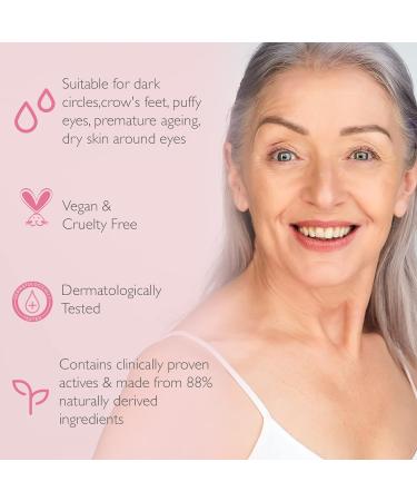 SKINICIAN Advanced Eye Repair Cream for Reducing Fine Lines & Wrinkles - Instantly Ageless Under Eye Cream - Peptide Complex Serum for Eye Brightening - Vegan & Cruelty Skincare (15ml) - Buy Online on GoSupps.com
