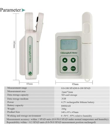 Portable Chlorophyll Meter Machine Chlorophyll: 0.0-99.9 SPAD Chlorophyll Meter for Testing Plant Chlorophyll Hand-held Chlorophyll Detector for Testing Plant Chlorophyll Analyzer - Buy Online on GoSupps.com