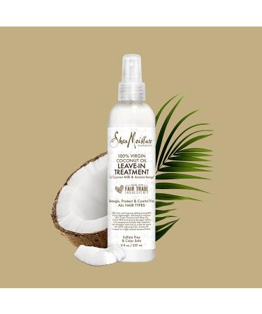 SheaMoisture 100% Virgin Coconut Oil Leave-in Conditioner 8 oz - Silicone Free Treatment for All Hair Types - Buy Online on GoSupps.com