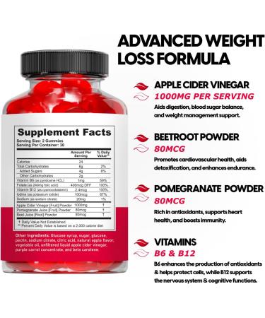 Keto ACV Gummies - Advanced Apple Cider Vinegar Supplement 1000 mg Gluten-Free Delicious Apple Flavor for Men & Women Made in USA - Buy Online on GoSupps.com
