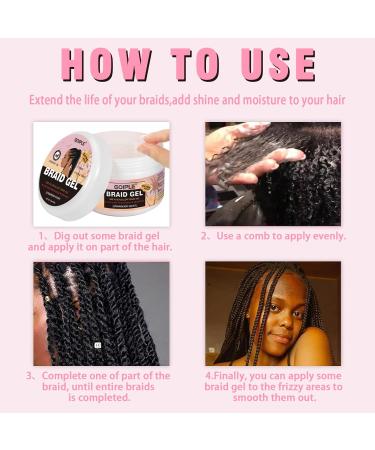150g Braid Gel - Extra Hold High Shine for Twists Locs & Braids | Frizz Control Long-Lasting Edge Control (Strawberry Flavor - Buy Online on GoSupps.com
