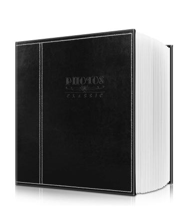Safedealshop Magnetic Self-Stick Page Photo Album,Leather Cover,Holds 4X6,5X7,6X8,8X10,10X12 of Photos,Suitable for Anniversary Albums,Wedding Photo Album,Baby Growth,Family Album. Bigger Black