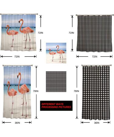 American Flag Day Red Truck Shower Curtain Set - Waterproof Bath Decor with Buffalo Plaid and Wood Grain Design - 54x78in - Buy Online on GoSupps.com