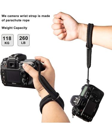 Adjustable Nylon Camera Wrist Strap for DSLR, GoPro, Canon, Fuji - Black | Quick Release Hand Strap for Mirrorless Cameras - Photographers Paracord - Buy Online on GoSupps.com