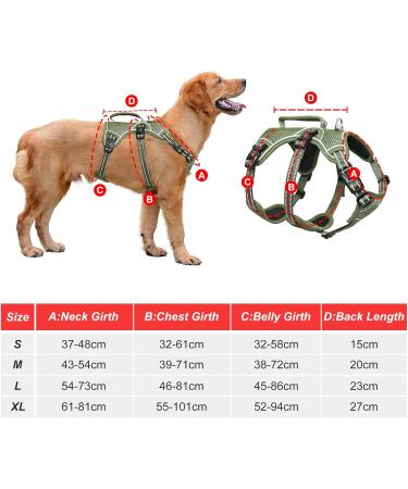Buy Heele Dog Harness - Reflective Breakout Buckle Robust Handle Panic Clip - Perfect Fit in Green - Buy Online on GoSupps.com