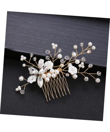 FRCOLOR Bridal Hair Comb Bridal Comb Crystal Headpiece Bridal Headpiece Wedding Comb Wedding Hair Combs Bridal Headdress Tiara Wedding Headpiece Bride Accessories Pearl - Buy Online on GoSupps.com