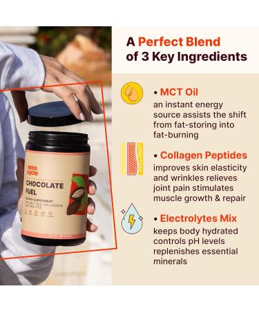 Keto Cycle Collagen Protein Powder - Chocolate Flavor with MCT Oils & Electrolytes | Keto Fuel & Gluten Free - 20 Servings - Buy Online on GoSupps.com