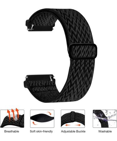 BOTNUW 4 Pack Elastic Bands for Fitbit Versa Smart Watch - Adjustable Nylon Straps for Women Men - Boho Green, Colorful, Leopard Prints - Buy Online on GoSupps.com