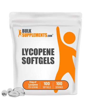 BULKSUPPLEMENTS.COM Lycopene Softgels - Dietary Supplement for Antioxidants Support - 1 Softgel (2 mg of Lycopene) per Serving - 100-Day Supply (100 Softgels) 100 Count (Pack of 1)