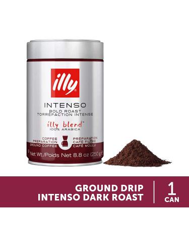 illy Intenso Ground Coffee 8.8oz - Bold Roast, 100% Arabica, Full Flavor - Buy Online on GoSupps.com