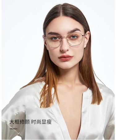 SERONI Metal Polygon Frame Blue Light Blocking Glasses - UV Protection for Men & Women - Rose Gold Pink 52mm - Buy Online on GoSupps.com