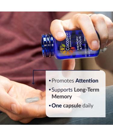 CocoaVia Memory & Focus Brain Supplement - Cocoa Flavanol Blend with Lutein & Caffeine for Cognitive Function - Vegan 30 Capsules - Buy Online on GoSupps.com