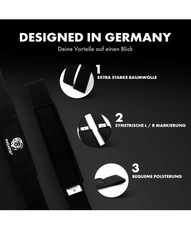 Fightr Padded Train Aids | Strength Training Bodybuilding & Fitness | Kreuzleben Gurte | Professional Lifting Straps for Men & Women - Black - International Shipping Available - Buy Online on GoSupps.com