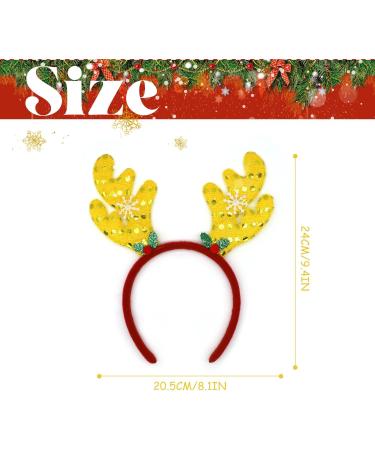 Reindeer Antlers Christmas Headbands Glitter Christmas Headband Antler Headband with Holly Berries Christmas Hats Holiday Decorations for Christmas Party Xmas Dinner Photos Booth A3HGLJ (yellow) - Buy Online on GoSupps.com