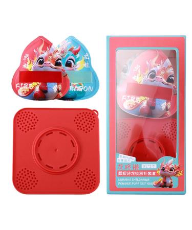 Loose Powder Puff - Dragon Pattern Setting Powder Puff - Pressed Powder Applicator Pad with Storage Box Beauty Makeup Tools for Loose & Cosmetic Foundation