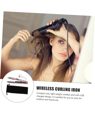 LALADEFIEE Curling Iron Mini Hair Curling Wand Pro Tools Cordless Hair Straightener Travel Hair Tools Abs 21X4X3.5CM Golden - Buy Online on GoSupps.com