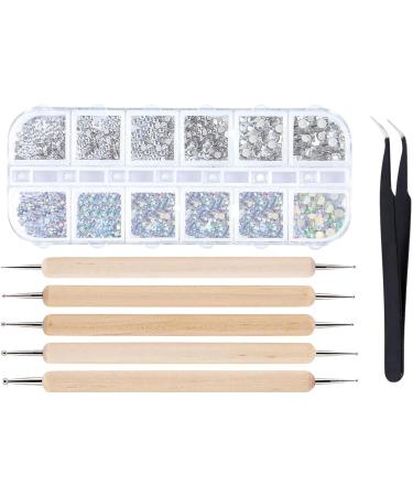 NICERAM Nail Rhinestone Kit - 1440pcs Crystal Glass AB Rhinestones with Tweezers | Perfect for Nail Art & Designs - Buy Online on GoSupps.com