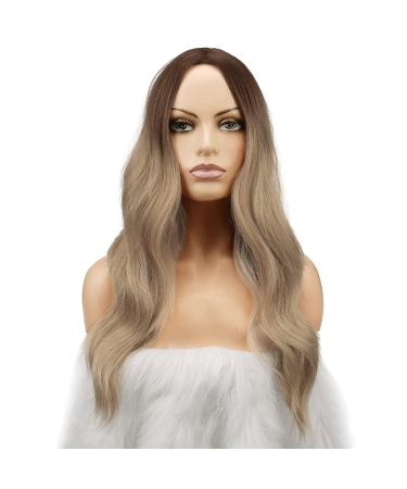 Fine Long Curly Ombre Blonde Wig 55cm | Synthetic Wavy Middle Parting Women s Wig for Daily & Party Wear - Buy Online on GoSupps.com