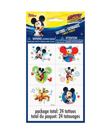 Unique 59865 Disney Mickey Roadster Color Tattoo Sheets  24ct  One Size  Multicolor