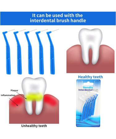Prasacco 25-Piece Interdental Brush Set - 0.7mm L-Shaped Plastic Brushes for Tooth Cleaning & Oral Care - Non-Slip Blue Design - Buy Online on GoSupps.com