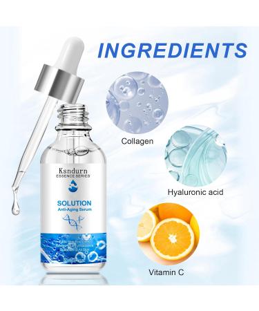 Solution Facial Serum Ksndurn Face Anti Aging Serum Collagen Serum Reduce Fine Lines & Wrinkles Hydrate & Plump Skin (30ml) - Buy Online on GoSupps.com