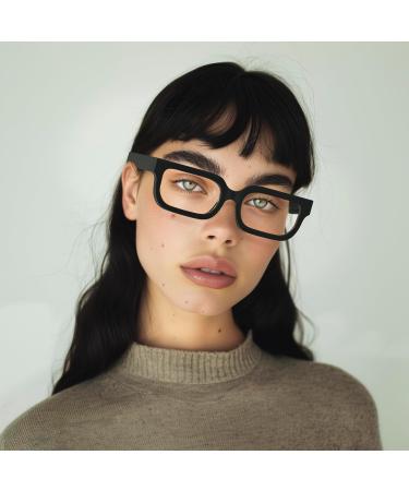 London Mole Eyewear | Icy Blue Light Blocking Glasses - Square/Rectangular Style | Anti-Eye Load for Screens | Unisex Matt Black with Feder Hinges - Buy Online on GoSupps.com