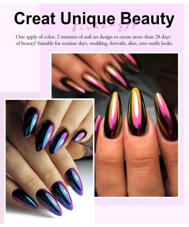 Bishengyf Chrome Nail Powder Set - 24 Color Metallic Mirror & Aurora Laser Nail Art Powder for Stunning Manicure - Upgrade Glitter Decoration with Sponge Sticks - Buy Online on GoSupps.com