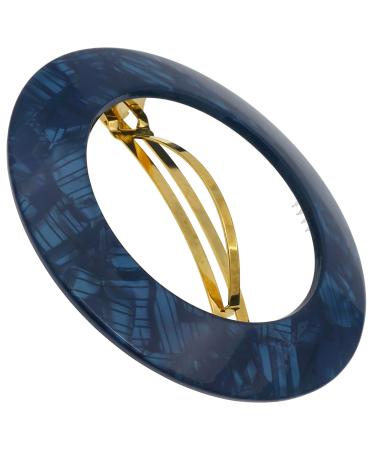 Camila Paris CP3257 French Hair Barrette Clip for Girls  Round Handmade Blue  Strong Hold Grip Hair Clips for Women  No Slip and Durable Styling Girls Hair Accessories  Made in France