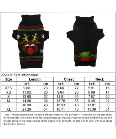 Christmas Turtleneck Dog Sweater - Warm Knitwear for Puppies & Dogs | XL Black Moose Pattern | Perfect Holiday Gift - Buy Online on GoSupps.com