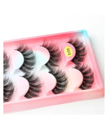 UAMOU 2/20/100 Boxes Mink Lashes Eyelashes 5 pairs Natural Curly Fake Eyelashes Thick Maquiagem Lash Extension Makeup Tools Cheerfully (Color : 5 pairs G615CS Size : 10 boxes)