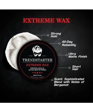 Trendstarter Extreme Wax 4oz - Strong Hold Matte Finish Hair Product - Water-Based Formula - Signature Fragrance - All-Day Styling Hold - Spring 2022 Launch - Buy Online on GoSupps.com