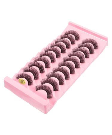 10 Pairs Fake Eyelashes False Lashes Natural Strip Lashes Lash Inserts Natural Eyelashes Women Lashes Natural Looking False Eyelashes Cat Scratching Post Dense 7d Fiber Russia