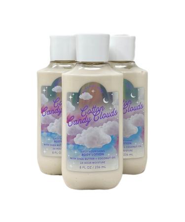 Bath & Body Works COTTON CANDY CLOUDS 24 HR Moisture Body Lotion Lot of 3 - Full Size