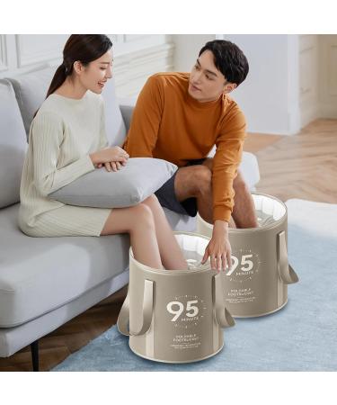 Foot Spa Footspa Collapsible Foot Bath with Zippered Lid Portable Foot Soaking Bucket Heat Retaining Non-slip Foot Bath Tub for Home Outdoor Grey - Buy Online on GoSupps.com